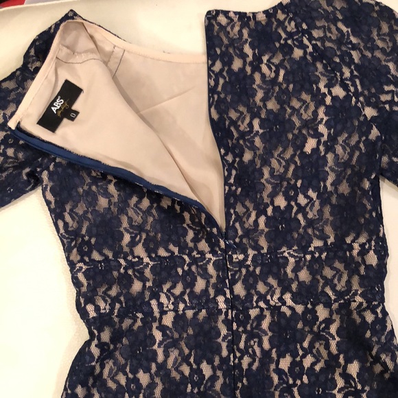 ABS Allen Schwartz navy lace fit-n-flare dress - Picture 9 of 9